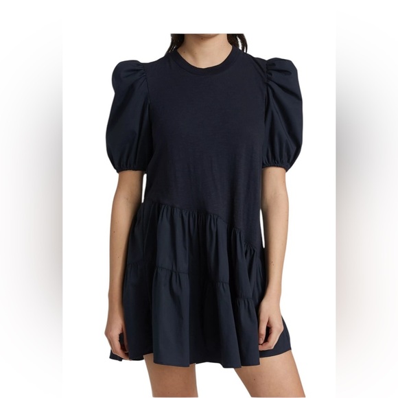 Cinq A Sept Caitlin Puff-Sleeve Mini Dress Navy - Picture 2 of 10